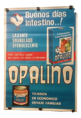 Antiguo Afiche Publicitario Opalino Laxante Original
