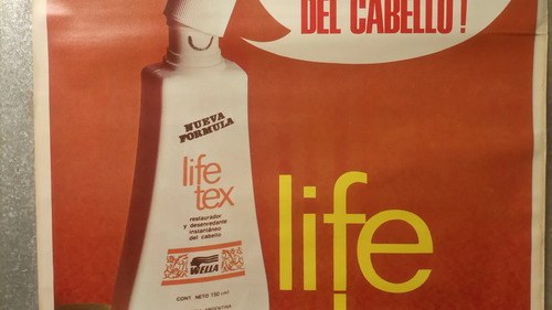 Antiguo Afiche Publicitario Wella Life Tex Original - 5