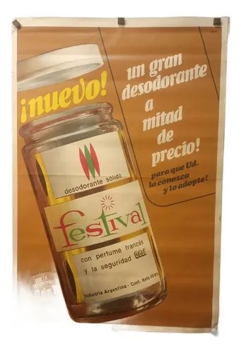 Antiguo Afiche Publicitario Desodorante Festival Odol