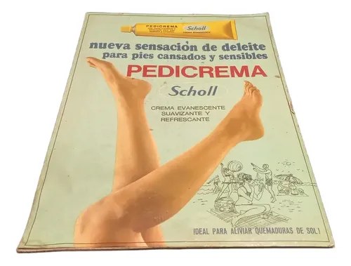 Antiguo Cartel Publicitario En Cartón Pedicrema Scholl