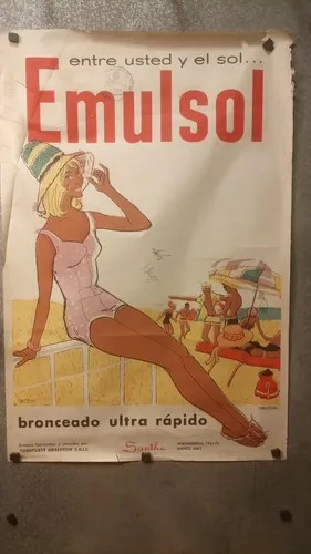 Antiguo Afiche Publicitario Emulsol Antiguo Afiche Publicitario Emulsol - 9