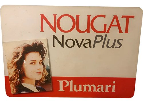 Antiguo Cartel Publicitario En Madera Y Chapadur Nougat Blanco