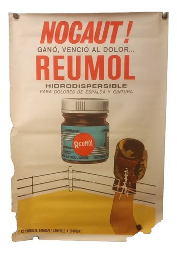 Antiguo Afiche Publicitario Reumol Original