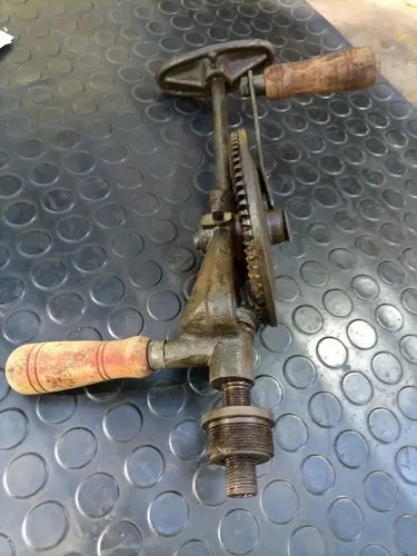 Taladro Manual Antiguo Con Faltantes Para Adorno O Repuesto - 6