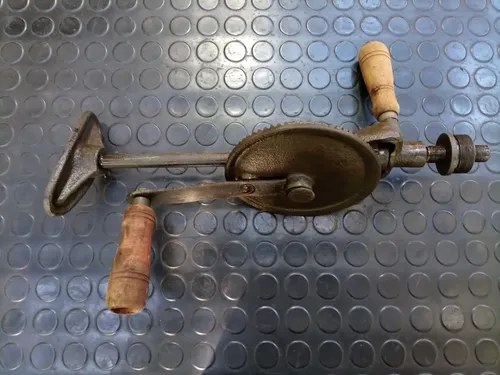 Taladro Manual Antiguo Con Faltantes Para Adorno O Repuesto - 9