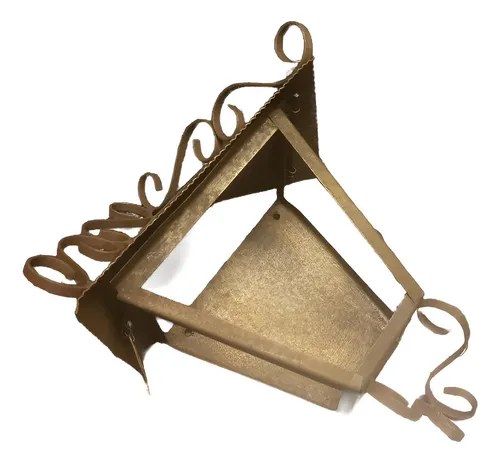 Antiguo Farol De Pared De Hierro Marrón Claro