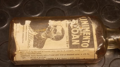 Antigua Botella Linimento Sloan Original (algo De Contenido) Antigua Botella Linimento Sloan Origina - 10