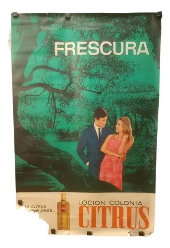 Antiguo Afiche Publicitario De Loción Colonia Nantes 118