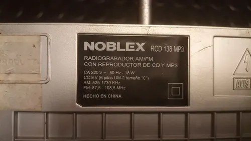Carcasa Radiograbador Noblex Modelo Rcd 138 Mp3 Gris - 4