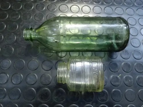 Antiguo Frasco De Fijador York Y Botella De Vidrio - 10