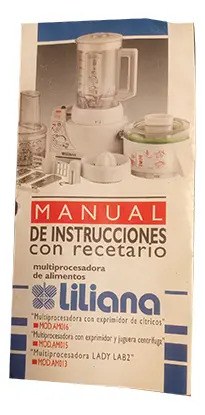 Manual Original De Multiprocesadora Liliana Am013 - Am015 Multicolor