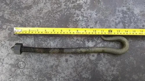 Gancho Antiguo Hierro Forjado Con Rosca Y Tuerca - 4