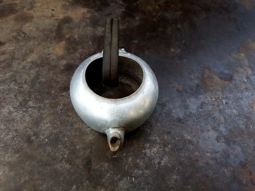 Pava De Aluminio Antigua Para Adorno Gris - 3