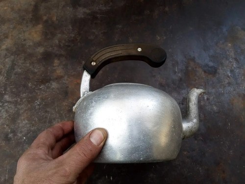 Pava De Aluminio Antigua Para Adorno Gris - 5