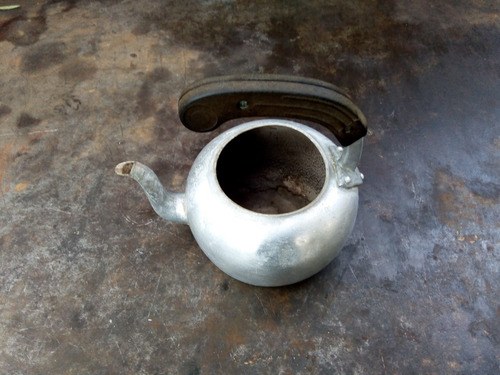 Pava De Aluminio Antigua Para Adorno Gris - 9