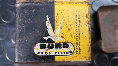 Antigua Lata De Aros De Pistón Burd Antigua - 10